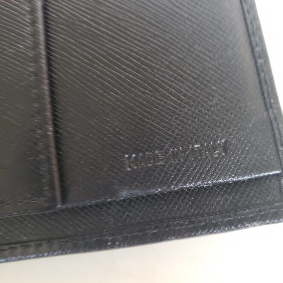 Prada Mens Bifold Wallet Black Leather Card Bill Coin Holder Made in Italy Mediu - Picture 5 of 15